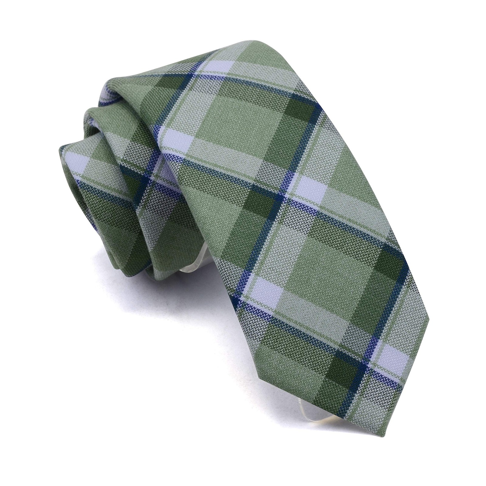 GUSLESON 2.8″（7cm） Plaid/Striped Necktie Tartan Woven TR Material