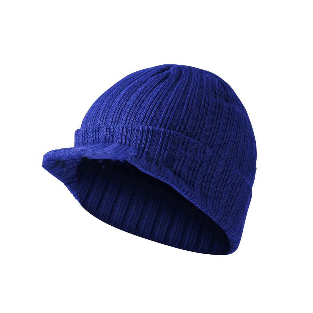 Unisex Winter Chunky Knit Visor Brim Winter Hat Beanie Thick & Warm Men Women
