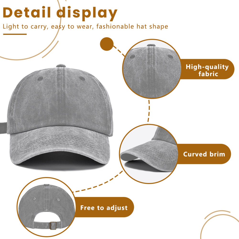 Custom Washed Cotton Denim Dad Hat – Your Logo/Text/Photo Here