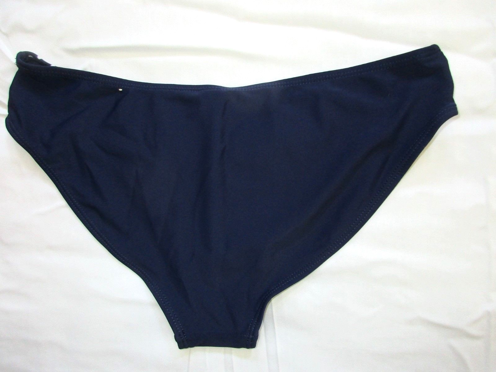 U.S. Polo Assn, Hipster Bikini Bottom, Navy/Polka Dot Trim, Nylon/Span, L, NWOT