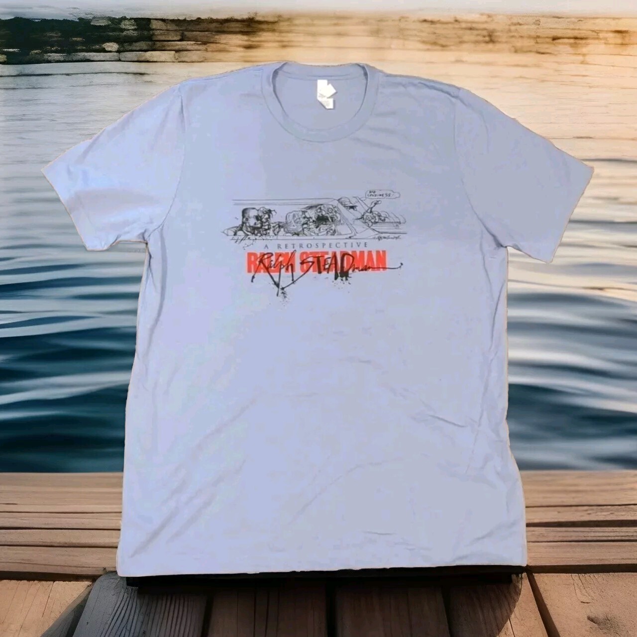 Gonzo Ralph Steadman Shirt Logo Tee Gray Fear And Loathing In Las Vegas XL