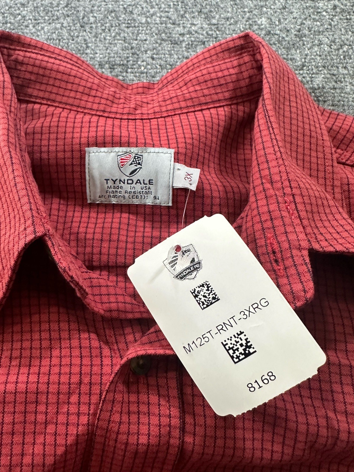 Tyndale FR Men’s 3XL Red Plaid Button Work Shirt Arc Rating 9.1 Cat 2 Welder