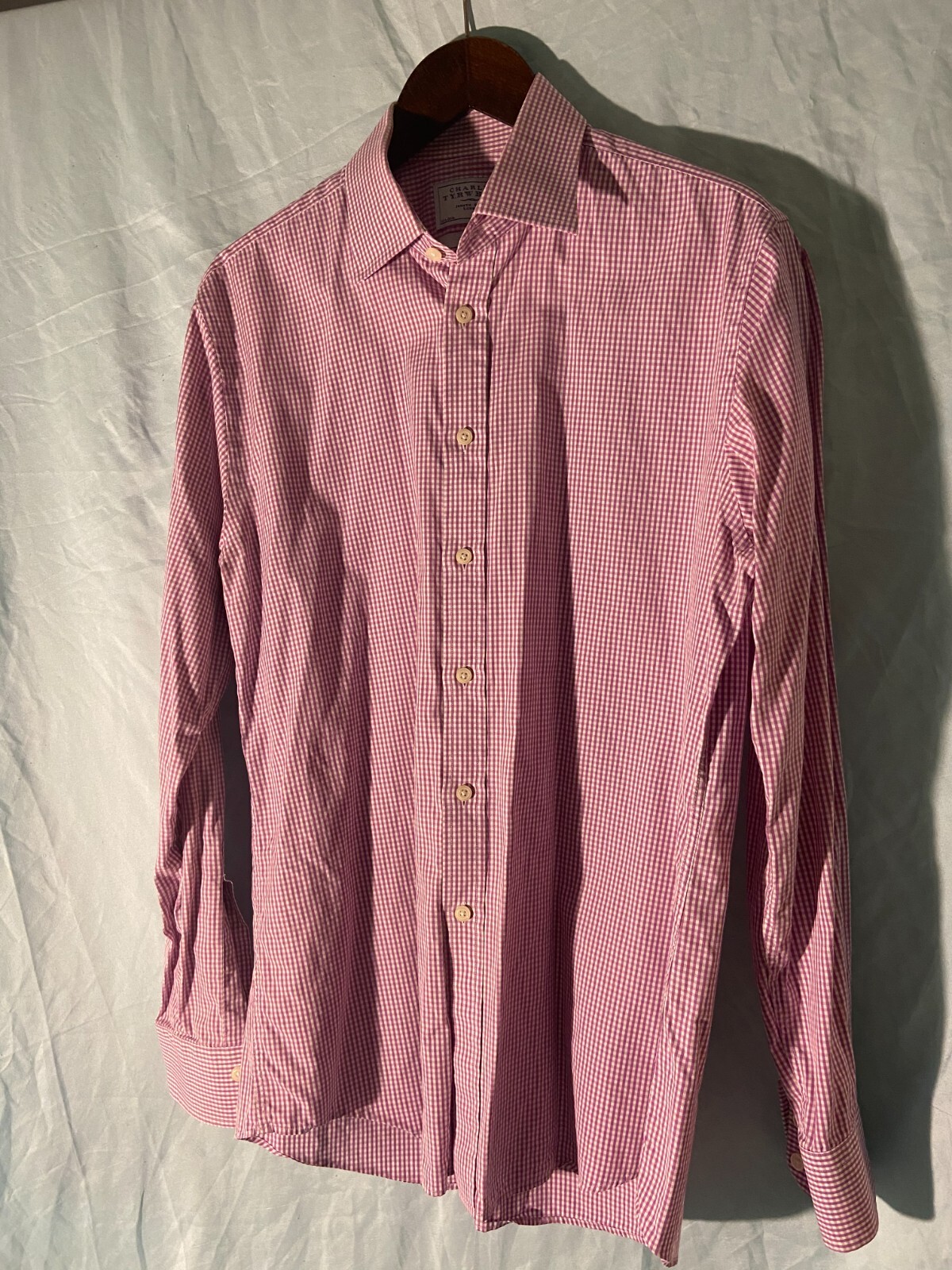 Charles Tyrwhitt Lavender Check Men’s Dress Shirt — 16 1/2 36 Inches SLIM FIT