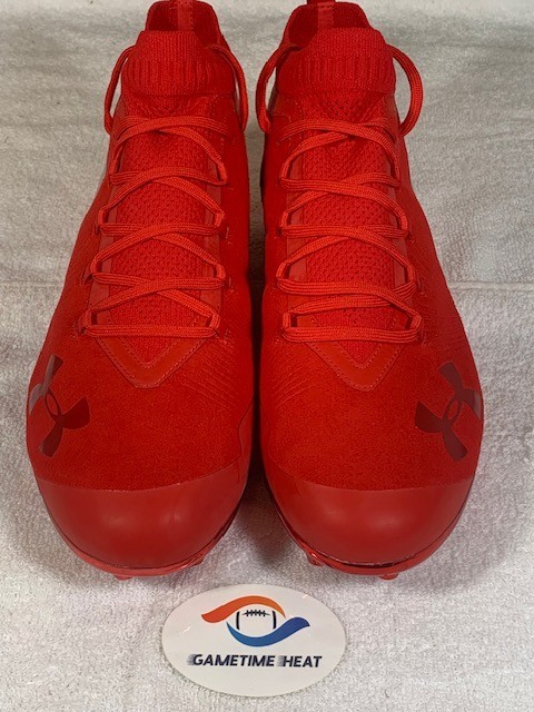 New Mens Under Armour UA Spotlight Suede MC Football Lacrosse Cleats Red 3022193