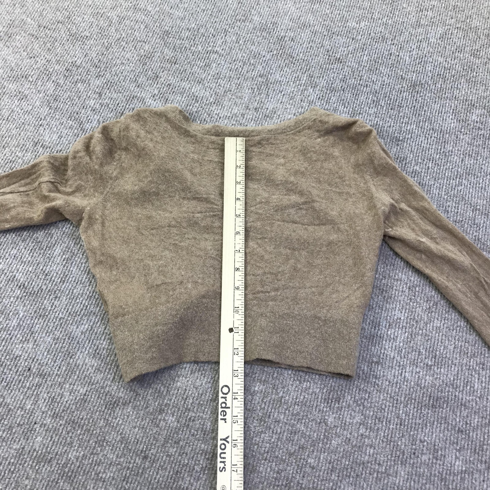 Everlane Sweater Cardigan Womens Small Brown Alpaca Wool V Neck Button Cropped