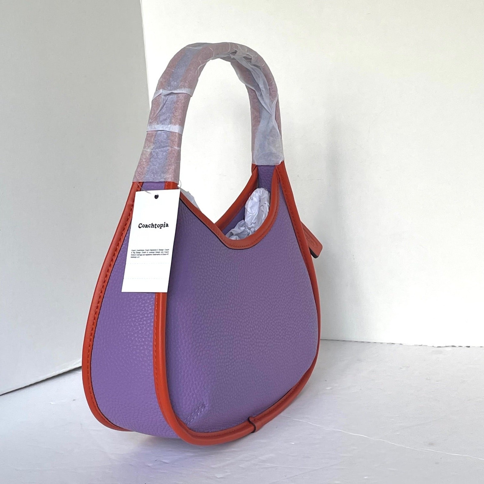 Coach Coachtopia Ergo Shoulder Bag CK112 Iris Purple Sun Orange Leather 90s
