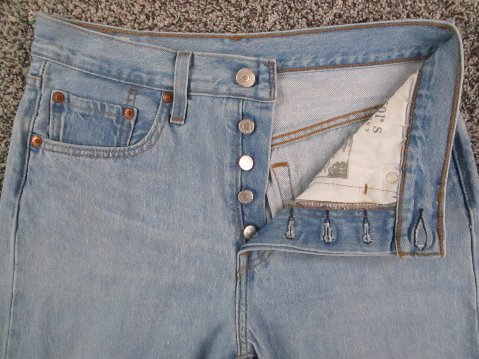 Levis 501 S Big E Jeans Womens 27×27 Blue Denim Skinny High Waist Western Retro