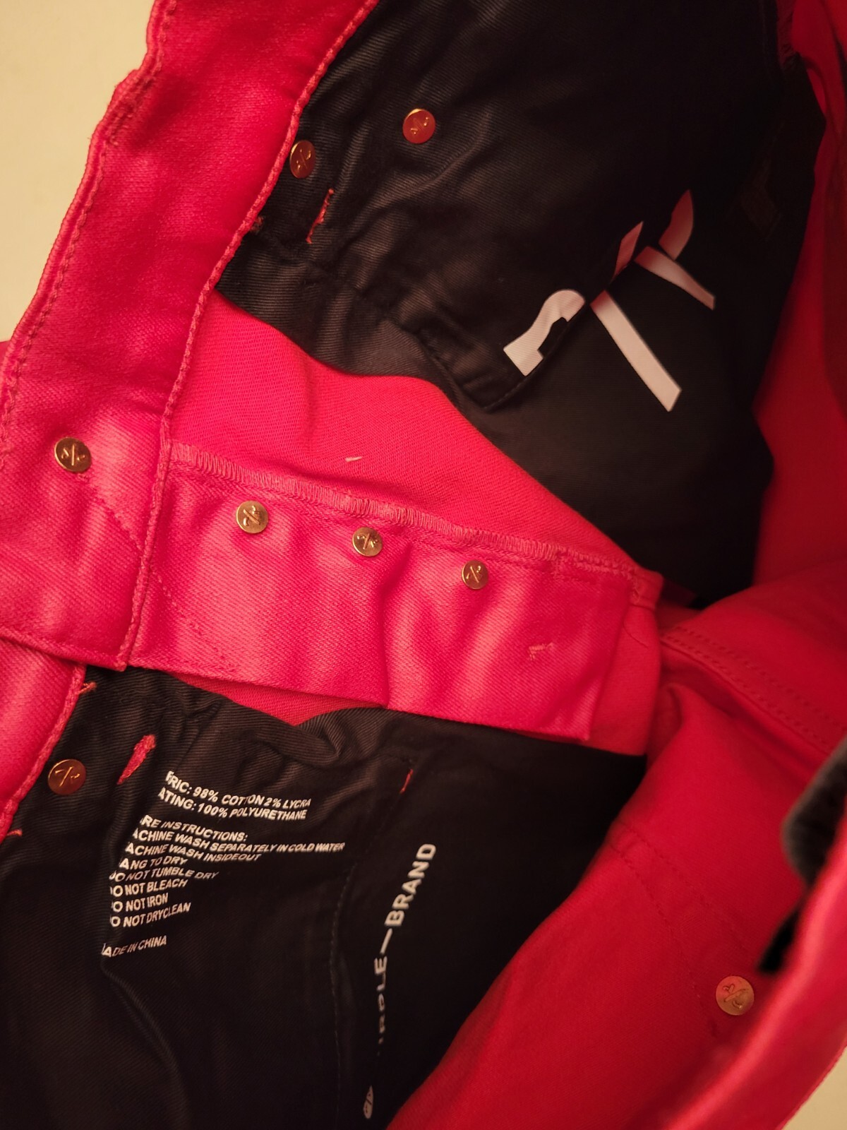 Purple Brand P004 Cargo Flared Jeans Men 30×30 Patent Film Red Designer