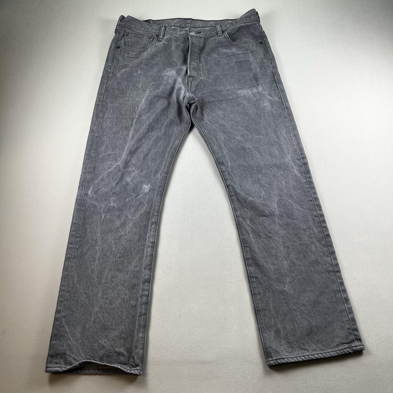 Levis 501 Jeans Mens 36×30 Gray Denim Original Straight Button Fly Charcoal Wash