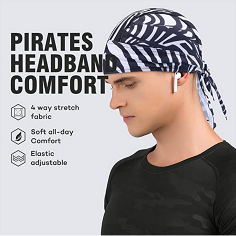 Durag Do Rag for Men Women Skull Cap Bandana Hat Breathable Helmet Linner Beanie
