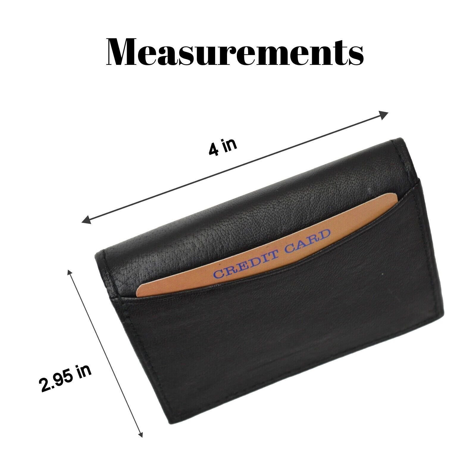 Genuine Leather Expandable Credit Card ID Business Card Holder Wallet new black