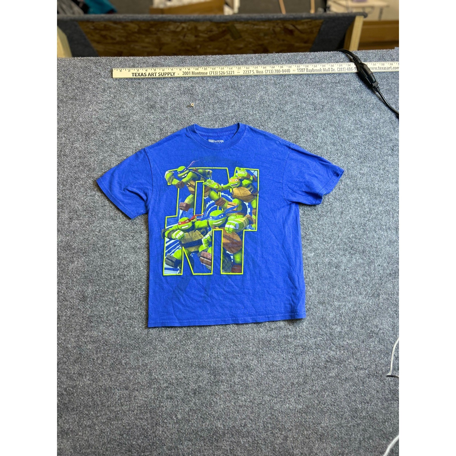 Nickelodeon T-Shirt Boys Size XL Blue TMNT Ninja Turtles Graphic Print Cotton