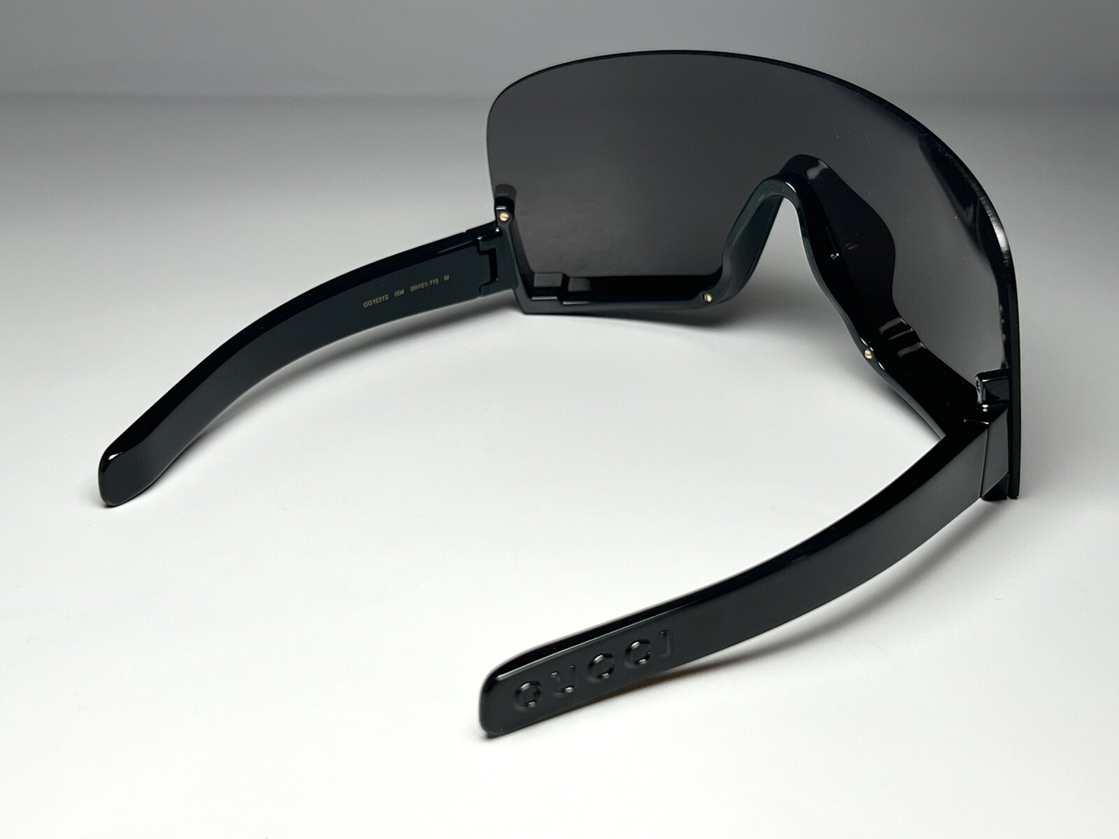 GUCCI Sunglasses GG1631S Acetate Black Shield 99-115mm Authentic