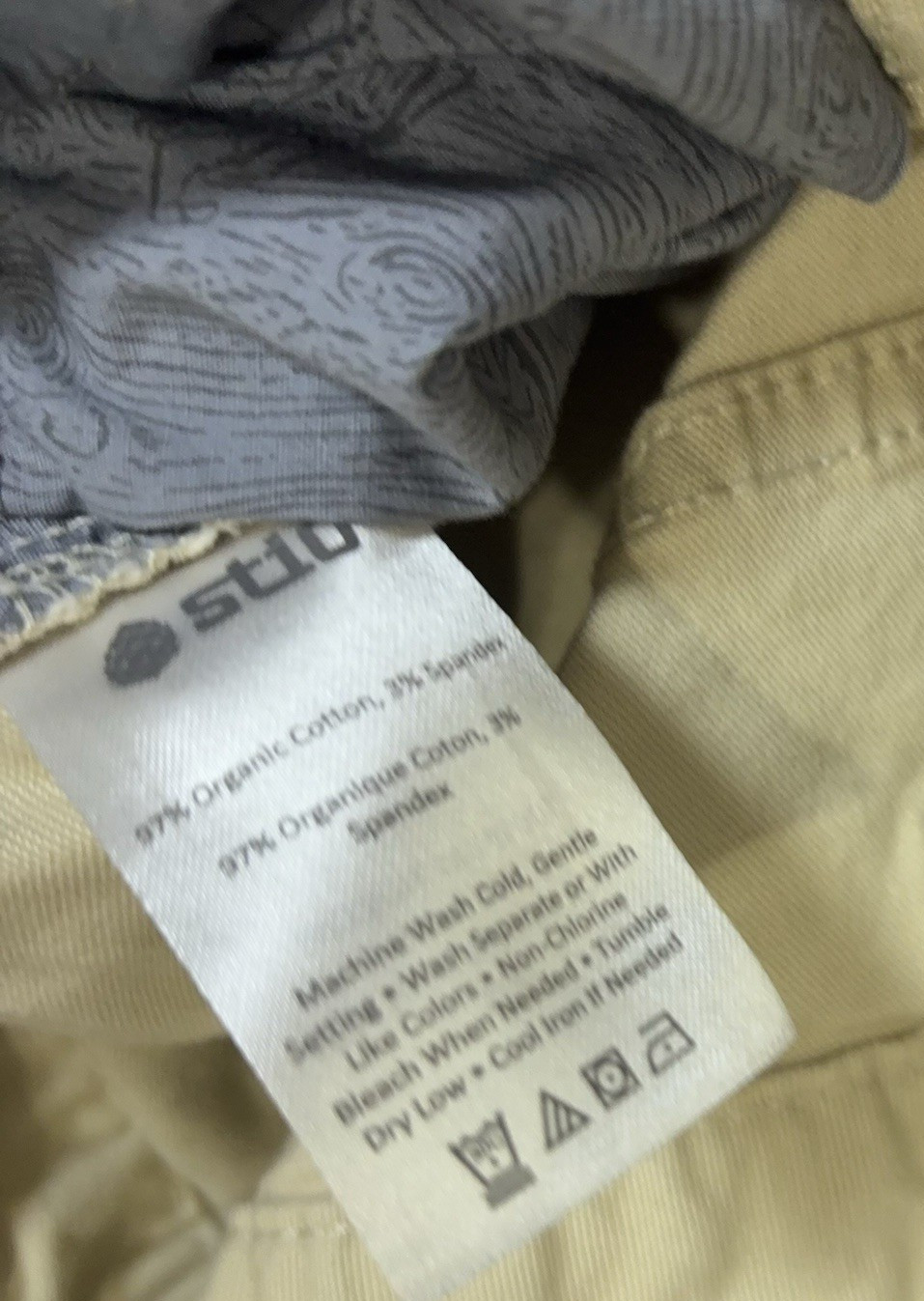 Stio Rivet Canvas Pants Jeans Mens 32×32 Yellow Beige Stretch Gusseted Versatile