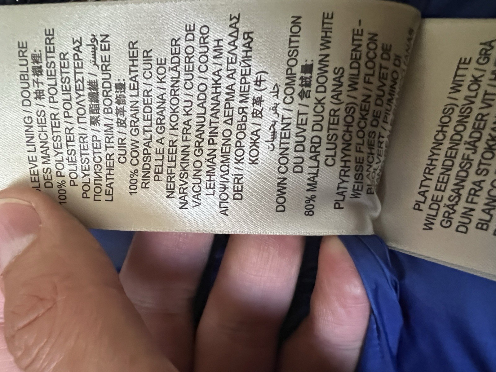 Burberry Brit Women’s Blue puffer down jacket size Large