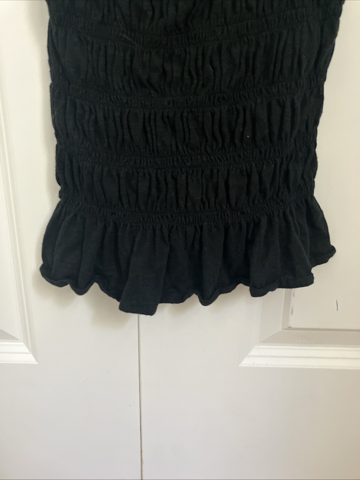Black Universal Thread Ruffle Tank Top Woman’s Size XS