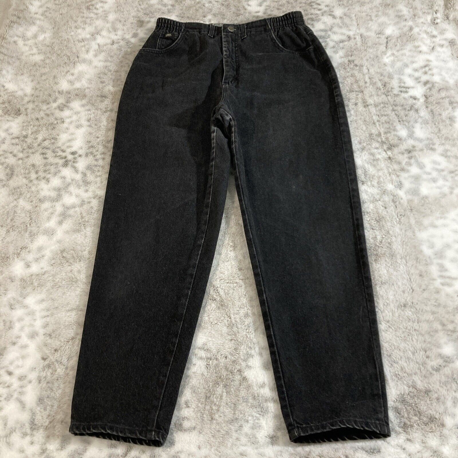 Lee High Waist Mom Jeans 30×28 14 Petite Union USA Made Denim Grandma Farmer 151