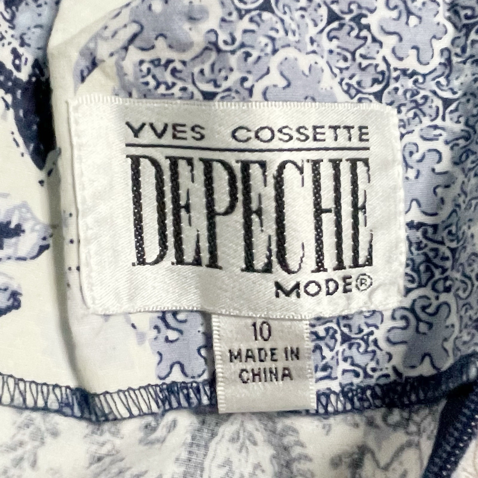 YVES COSSETTE DEPECHE MODE WOMEN SIZE 10 BLUE PATCHWORK DRESS 90’s