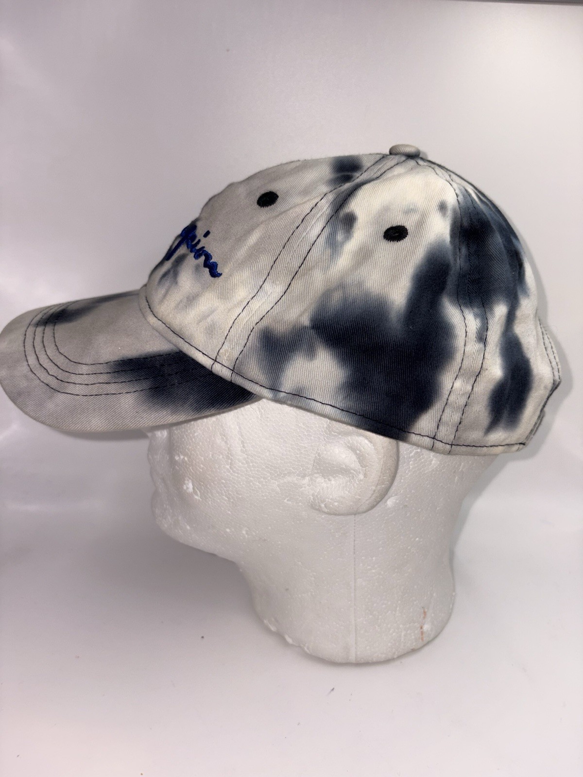 Champion Black & White Charcoal Gray Tie Dye Adjustable Strap Unisex Hat Cap