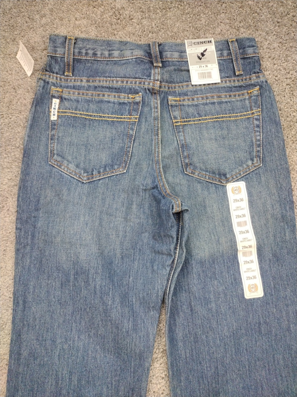 Cinch Men’s White Label Relaxed Fit Jeans Dark Stonewash Indigo Size 29×36 NWT