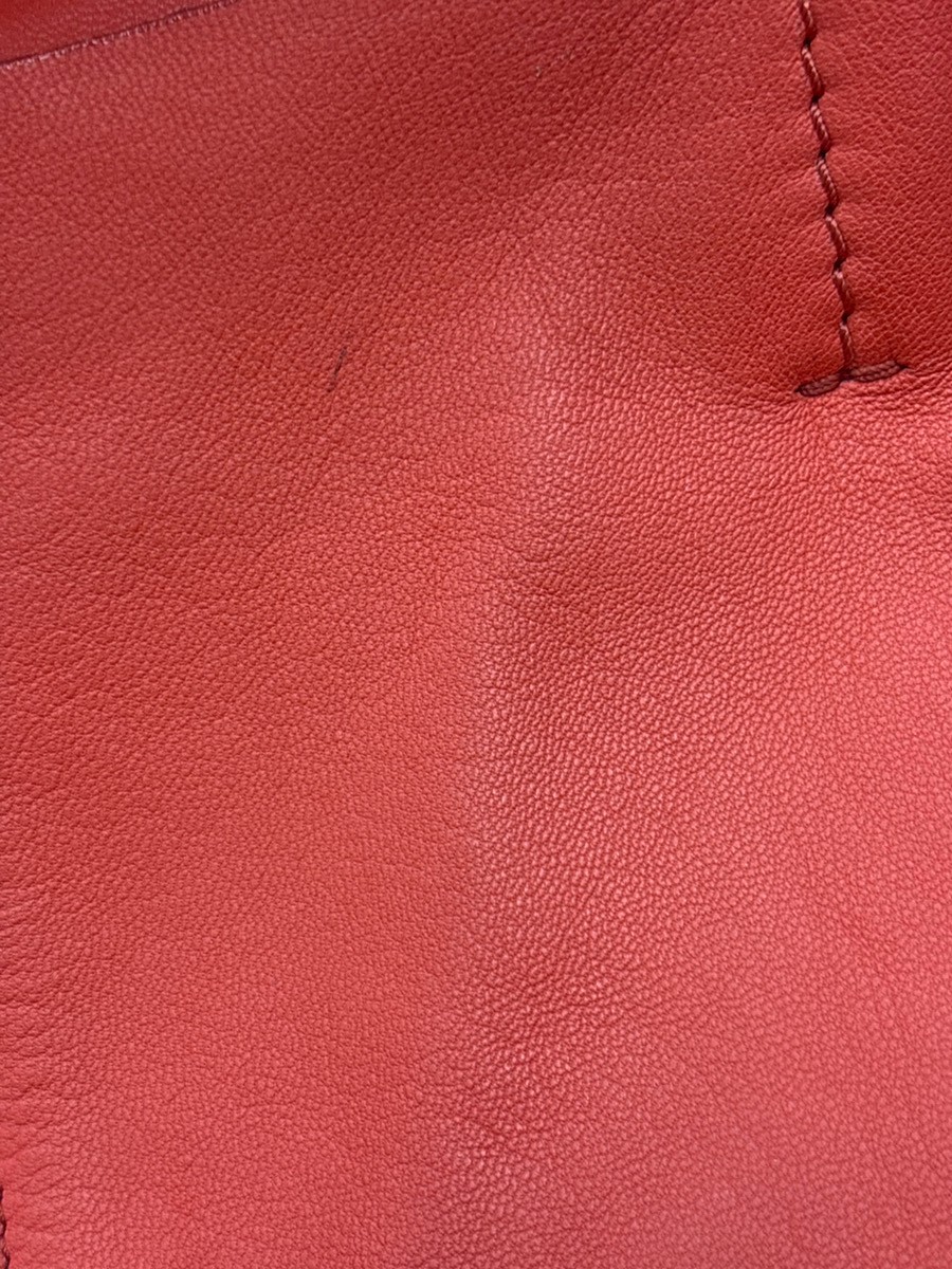 CELINE Logo Horizontal Cabas Shoulder Tote Bag Leather Red GHW Italy 35KD223