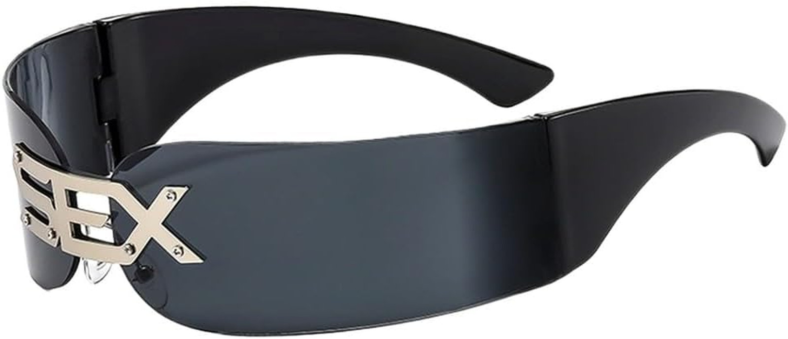 OnePiece Rimless Punk Sunglasses Men Women Trendy Futuristic Mask Uni Sex