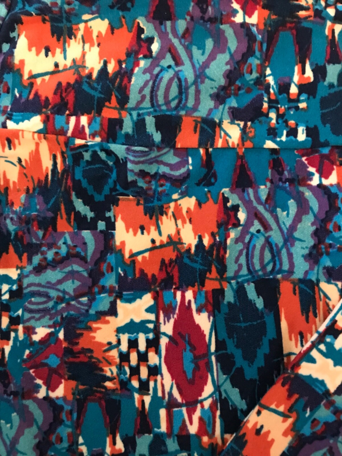LuLaRoe One Size Leggings multicolored polyester/spandex blend abstract pattern