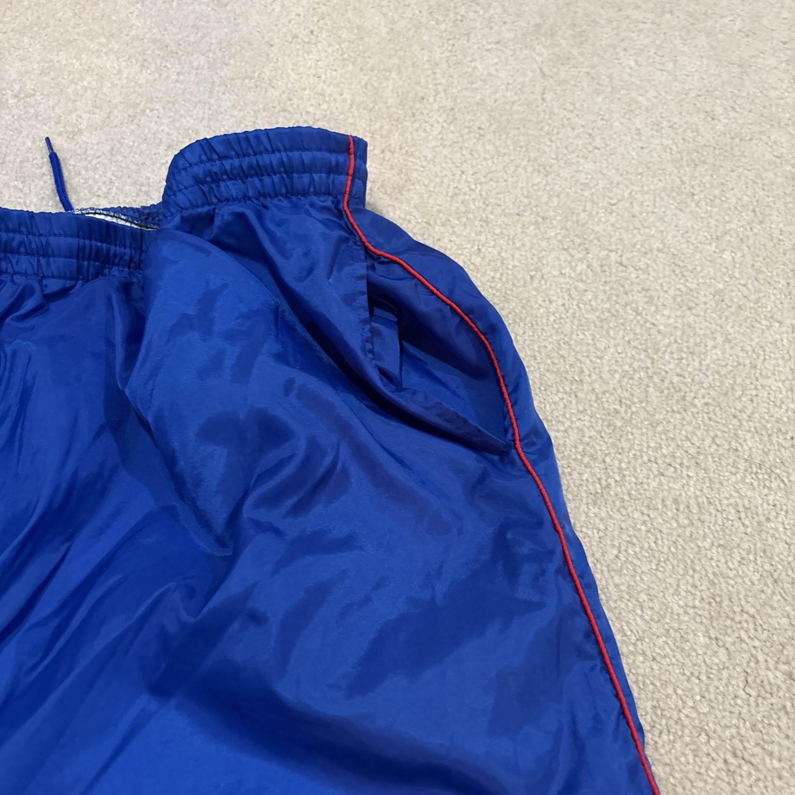 VINTAGE Blue Members Only Wind Pants Trackpants Mens Size XL w/drawstring waist