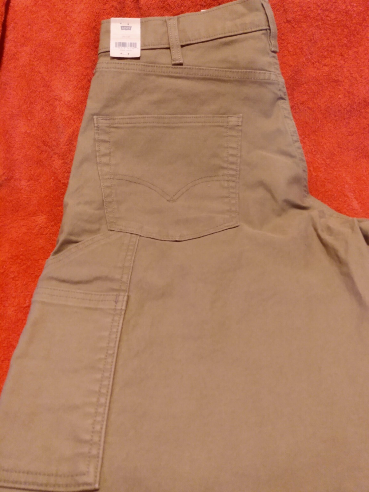 Levis Pants Mens 33×32 Brown 565 Double Knee Canvas Workwear Utility Stretch NEW