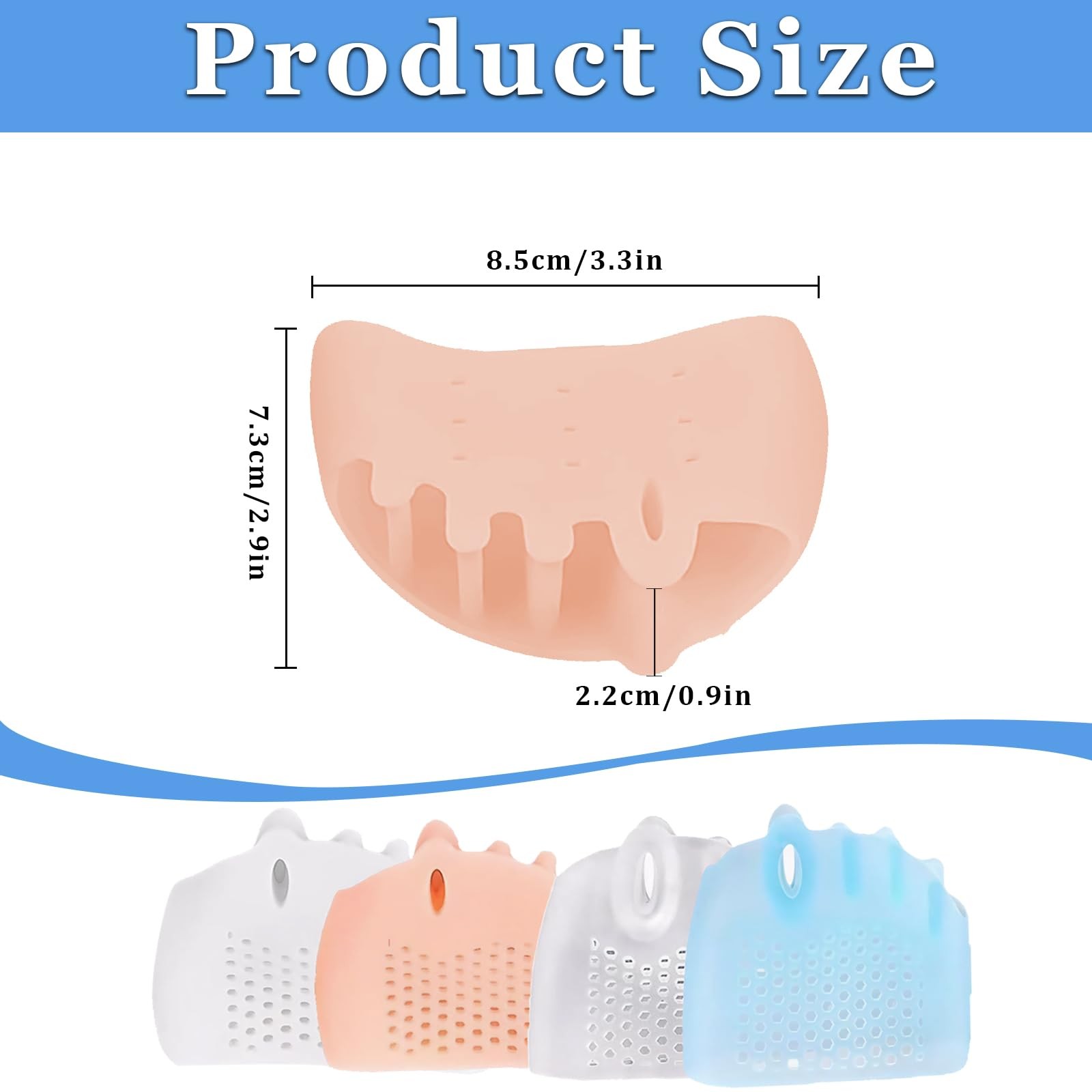 Charunee Silicone Toe Separators 4 Pairs for Women & Men, Spacers Bunion…