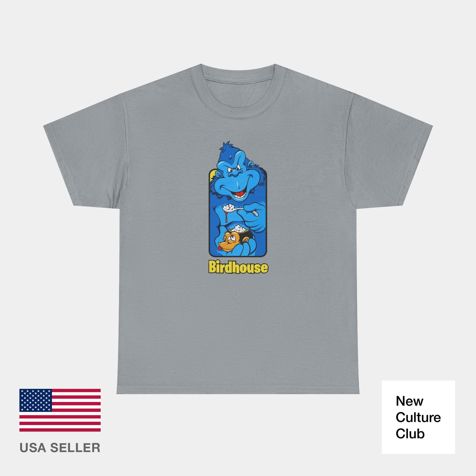 Birdhouse Monkey Brains Berra skateboards Vintage Classic Skate TShirt Print