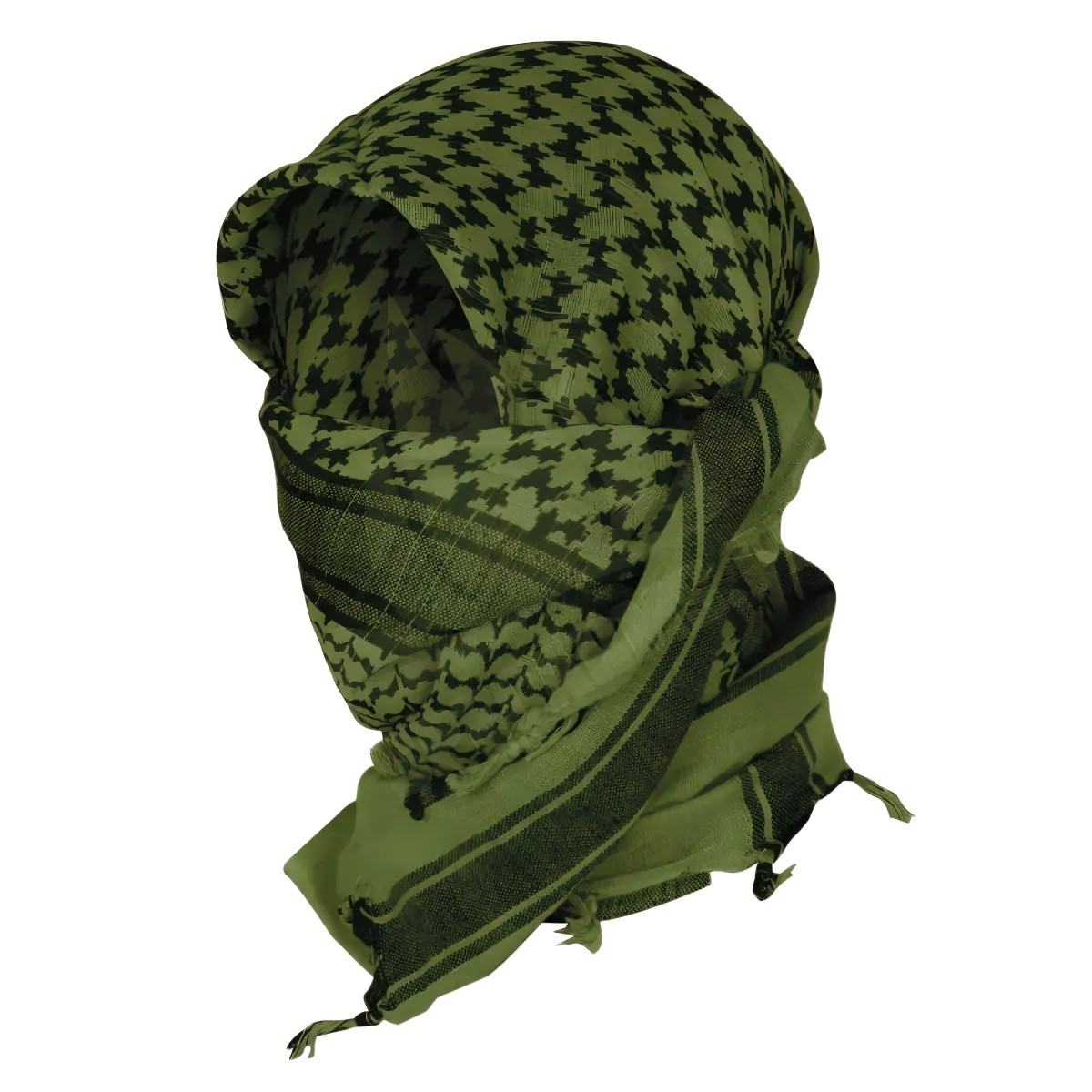 Mil-Tec OD Olive Black Shemagh Desert Scarf 100% Cotton 43x43in Tactical