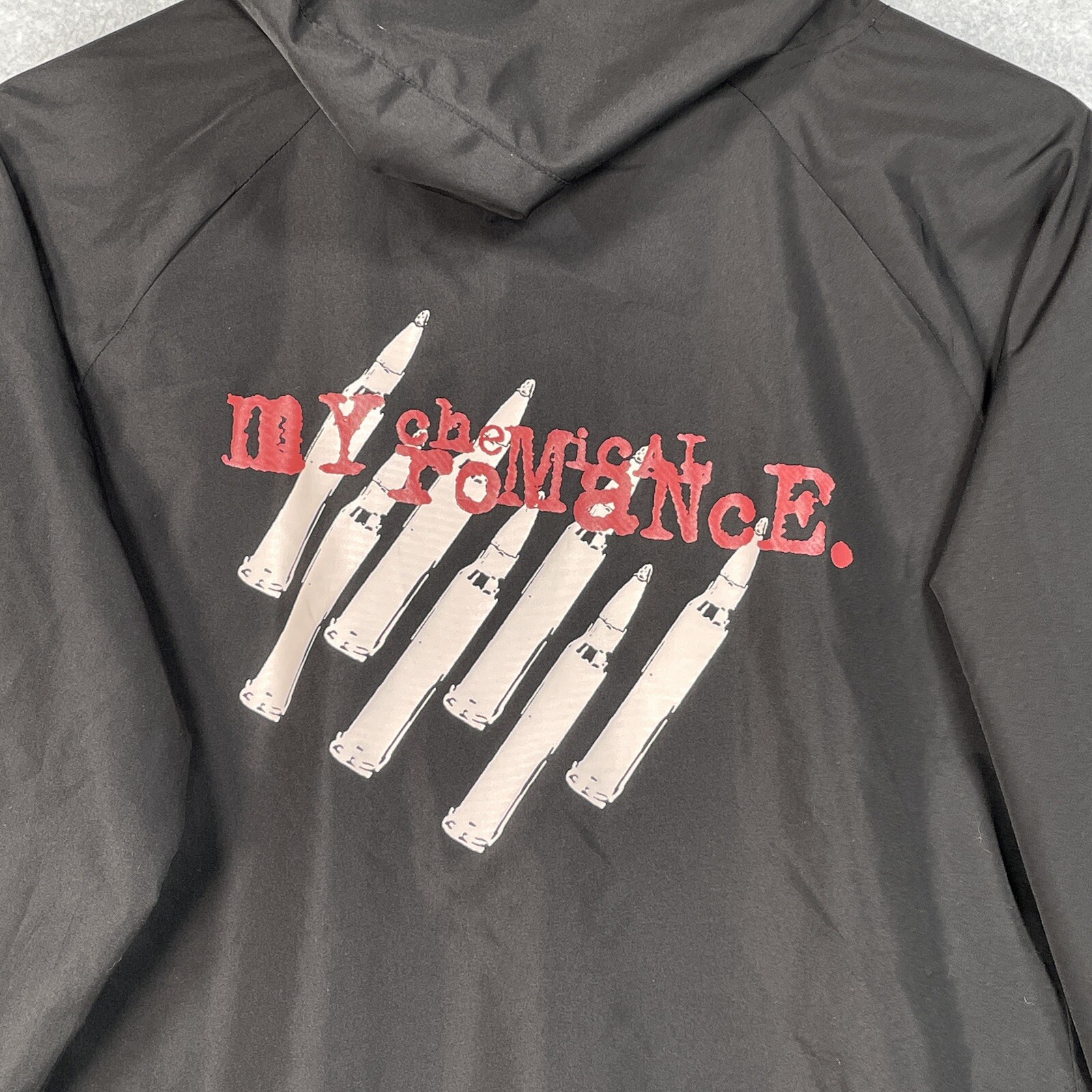 My Chemical Romance Windbreaker Jacket M Black Lightweight 2017 1/2 Zip Pullover