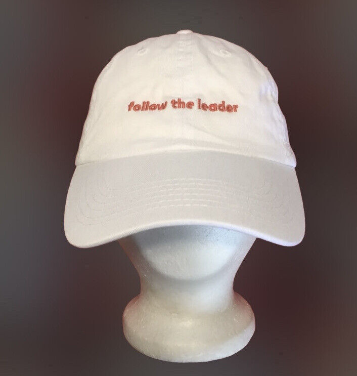 New BEAUTYCOUNTER follow the leader Embroidered White Soft Hat Cap Adjustable