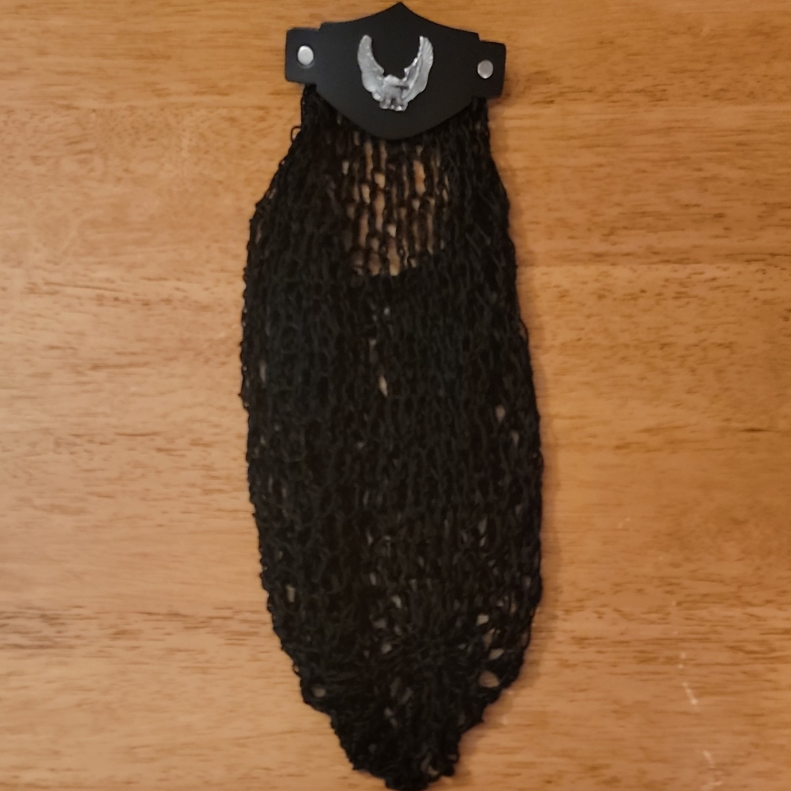 Hair Claw Black Hairnet Barrette Clip, Silver Tone Eagle Accent, Solid 1PCS