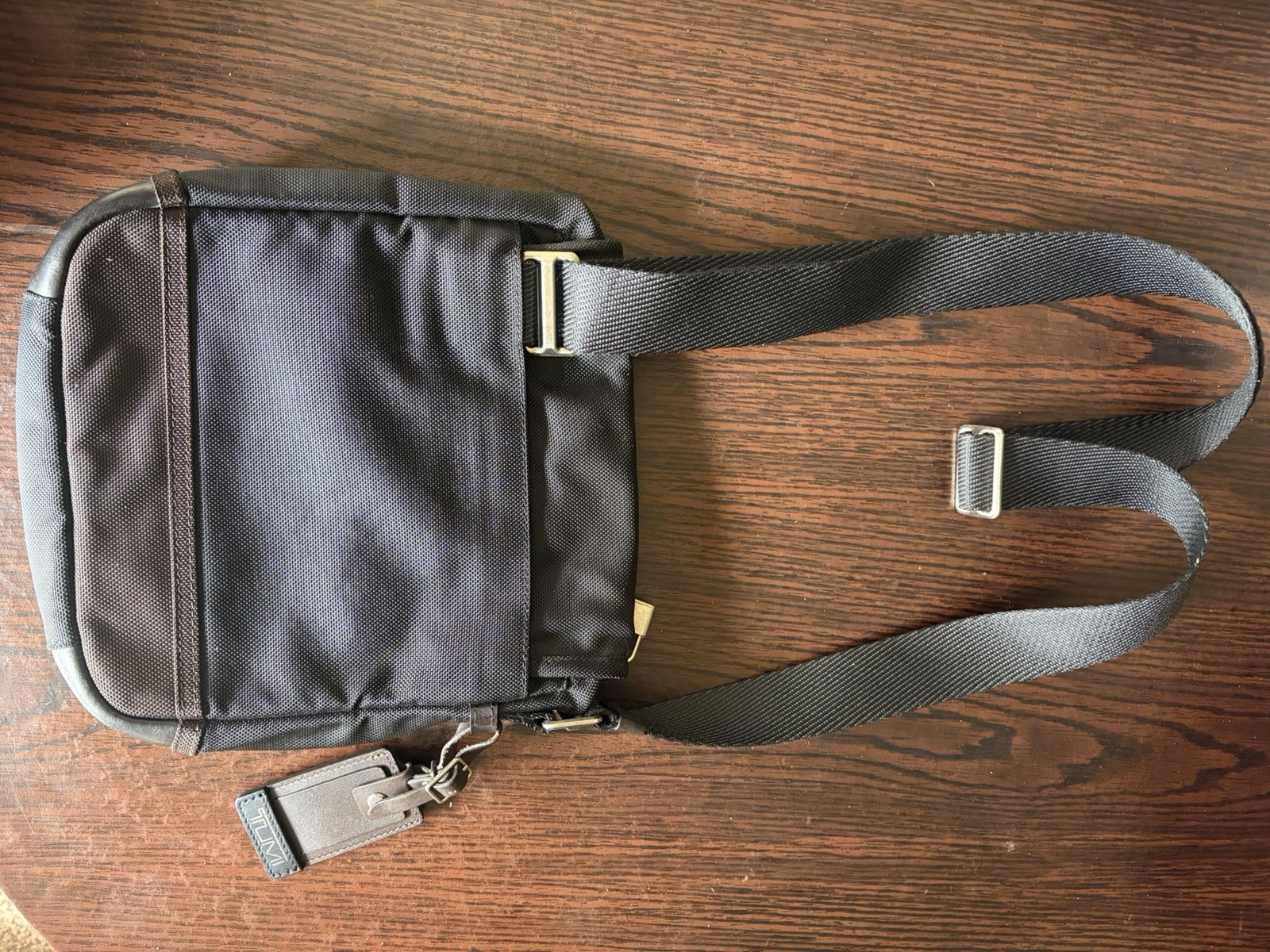 Tumi Alpha Brabo Shoulder Bag Crossbody Black Brown Leather