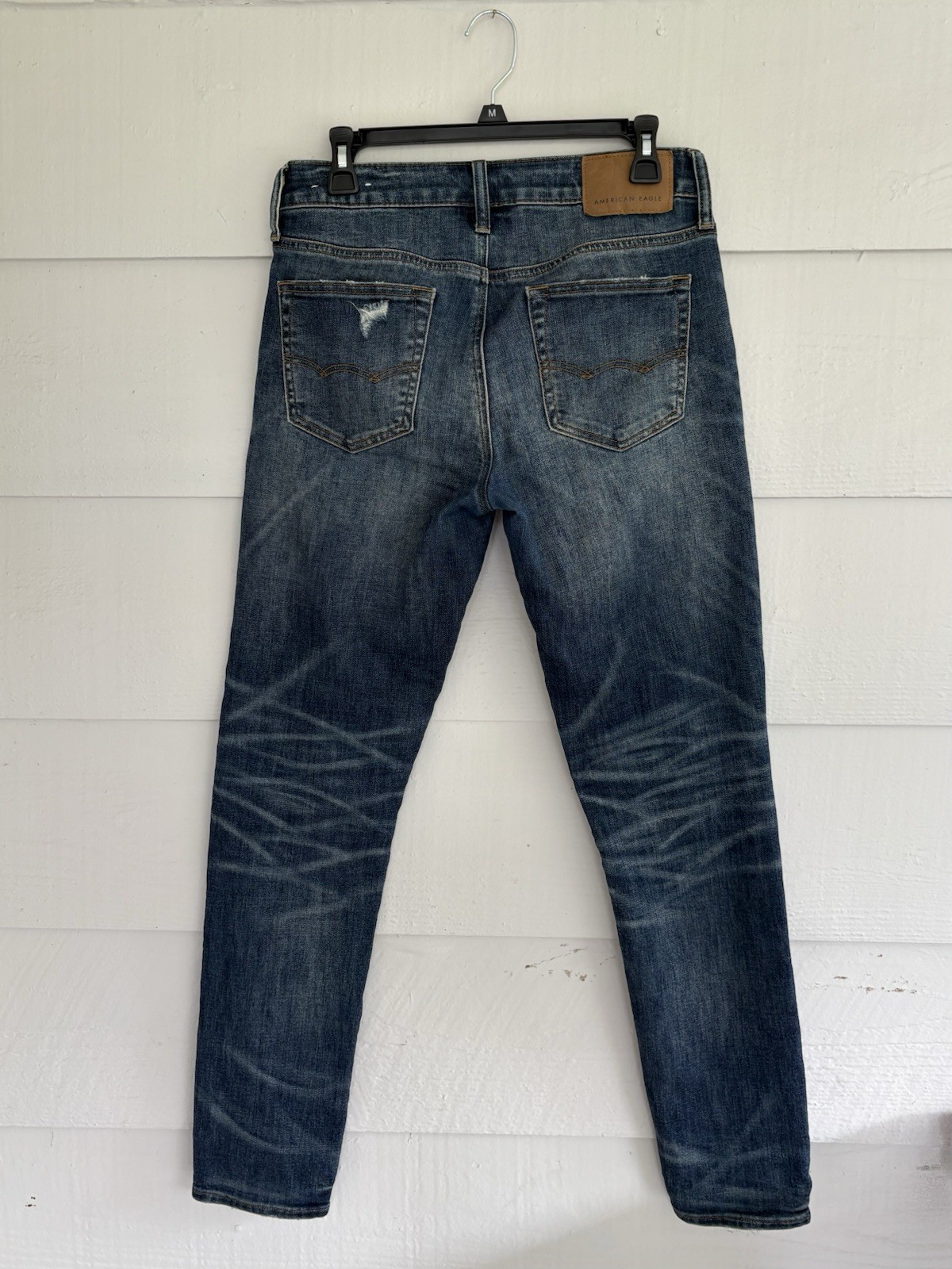 American Eagle Dark Wash Next Level AirFlex Distressed Skinny Jeans Men’s 30×32
