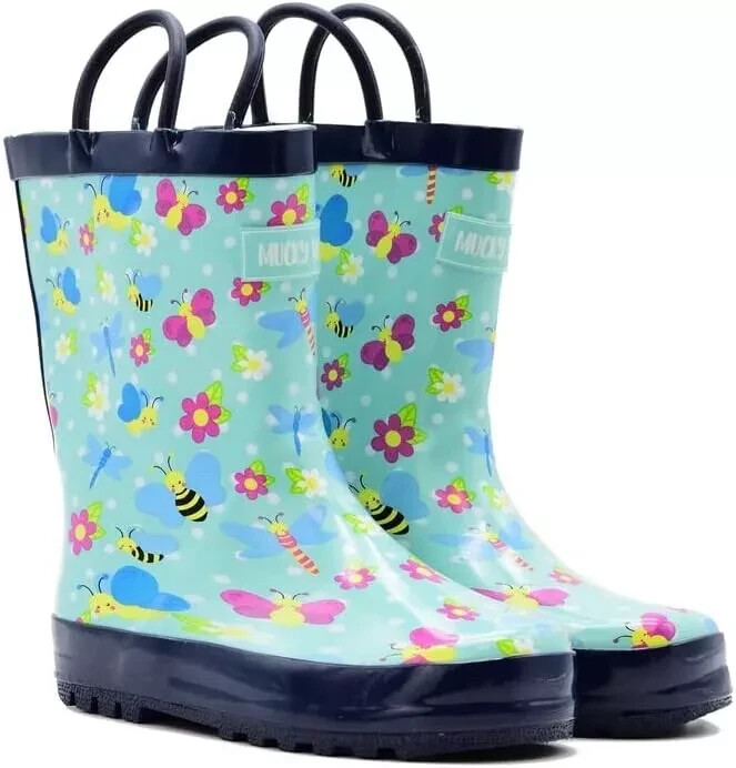 Mucky Wear Children’s Waterproof Patterned Loop Boot, Multi-Color, multi SZ