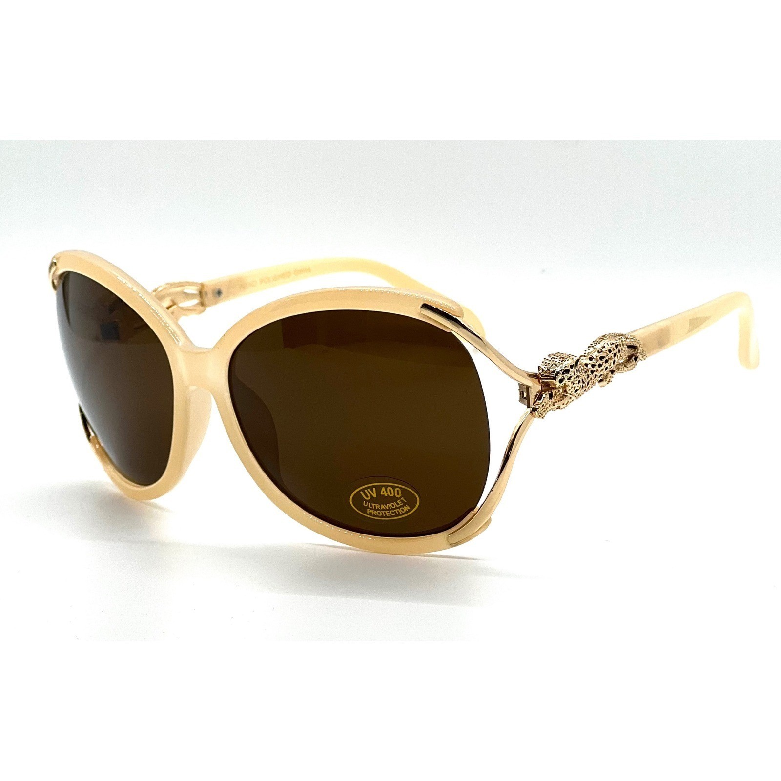 Womens Designer Inspired Sunglasses, Leopard Embellished Frame UV400 Unique New