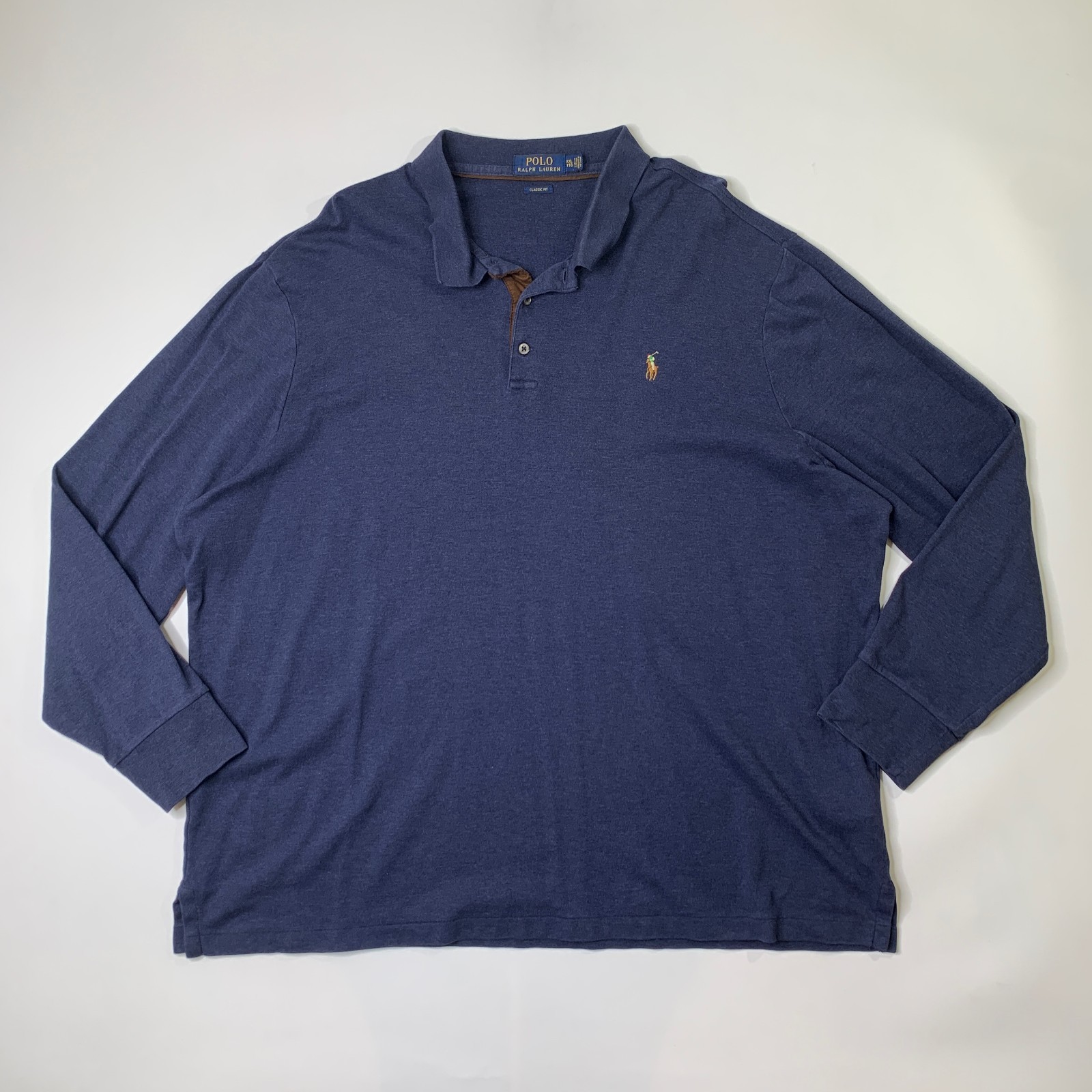 Polo Ralph Lauren Shirt Men XXL Prussian Classic Fit 3-Button Placket Lisle Golf