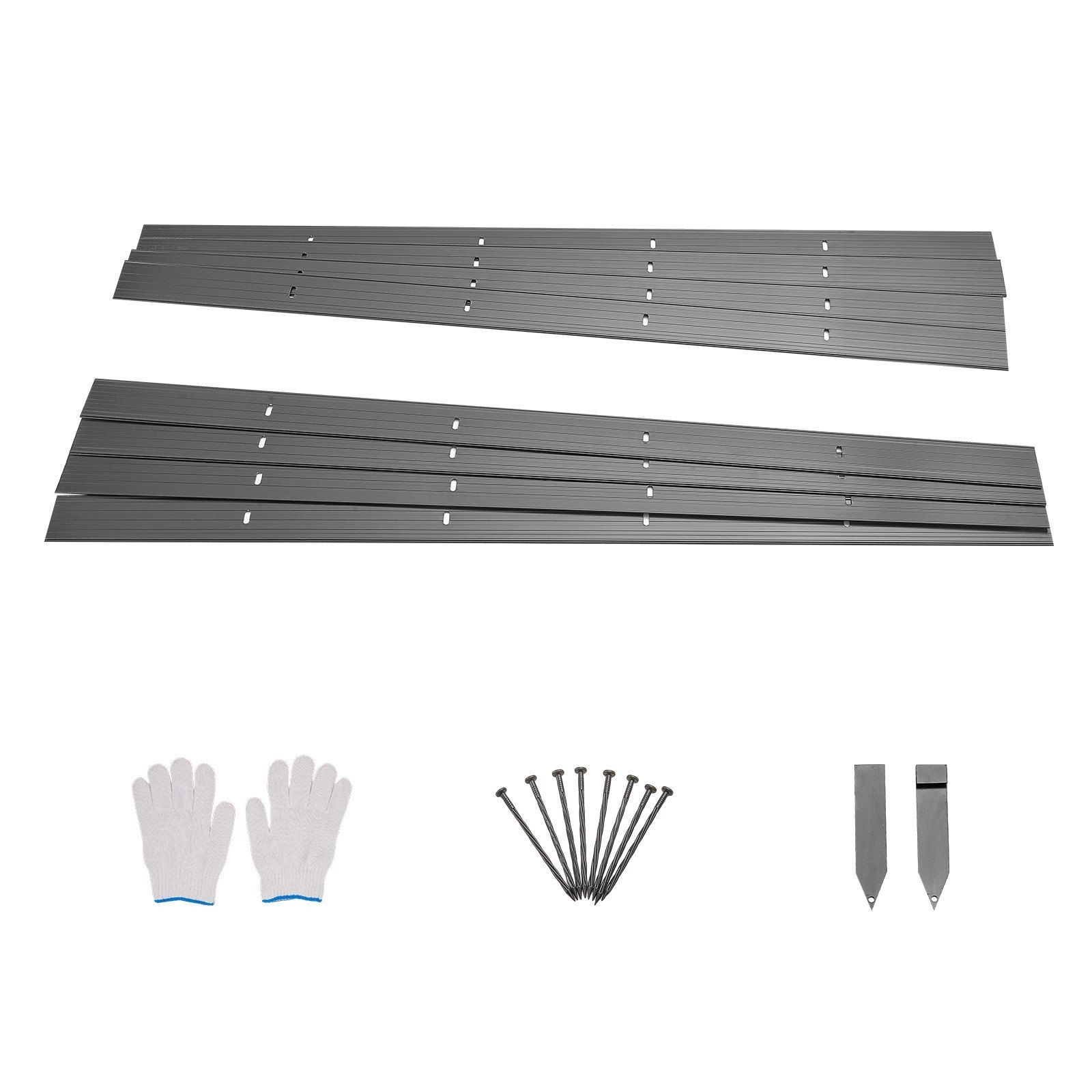 72in8PackAluminumGardenEdgingRustProofFlexibleHeavyDutyBorder