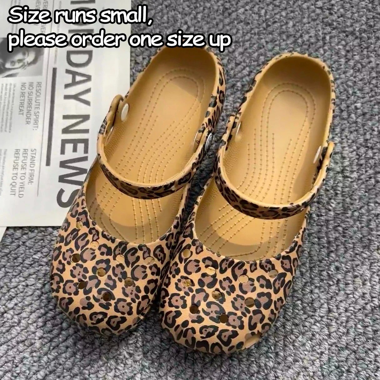 Womens Classic Leopard Print Ballet Flat Clog-Choose Color