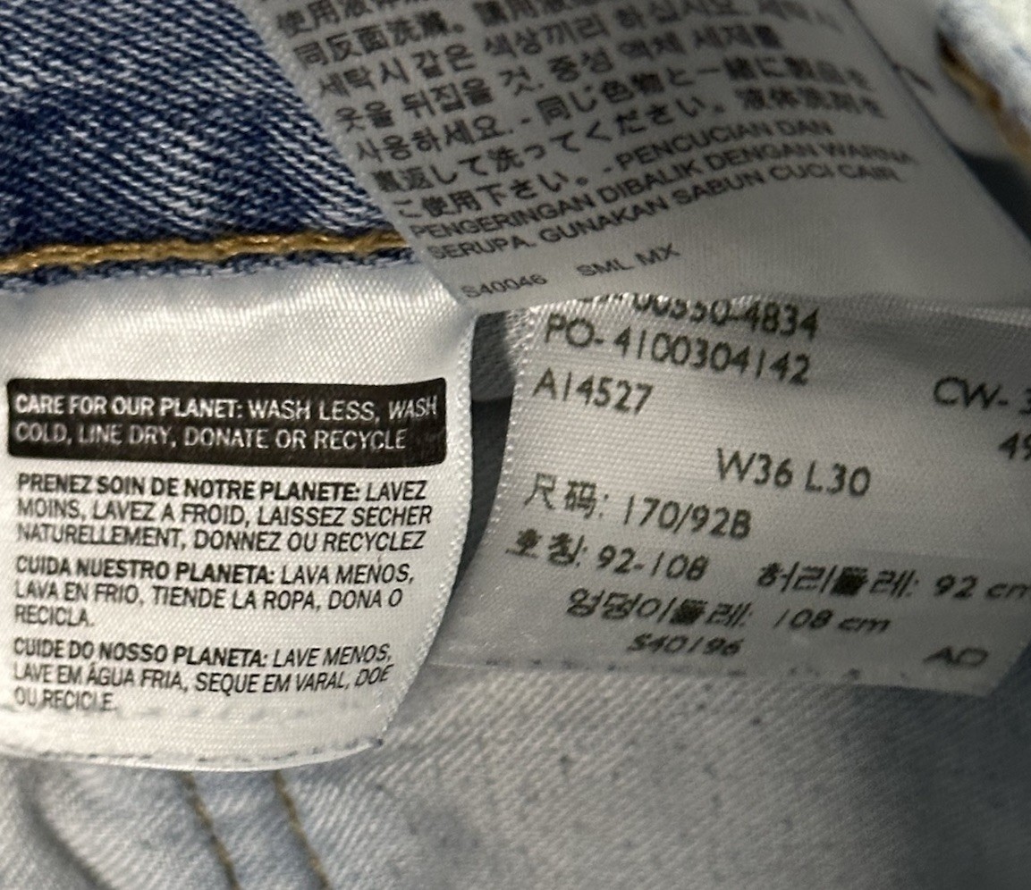 Levi’s 550 Relaxed Fit Medium Blue 100% Cotton Denim Jeans Men’s 36X30