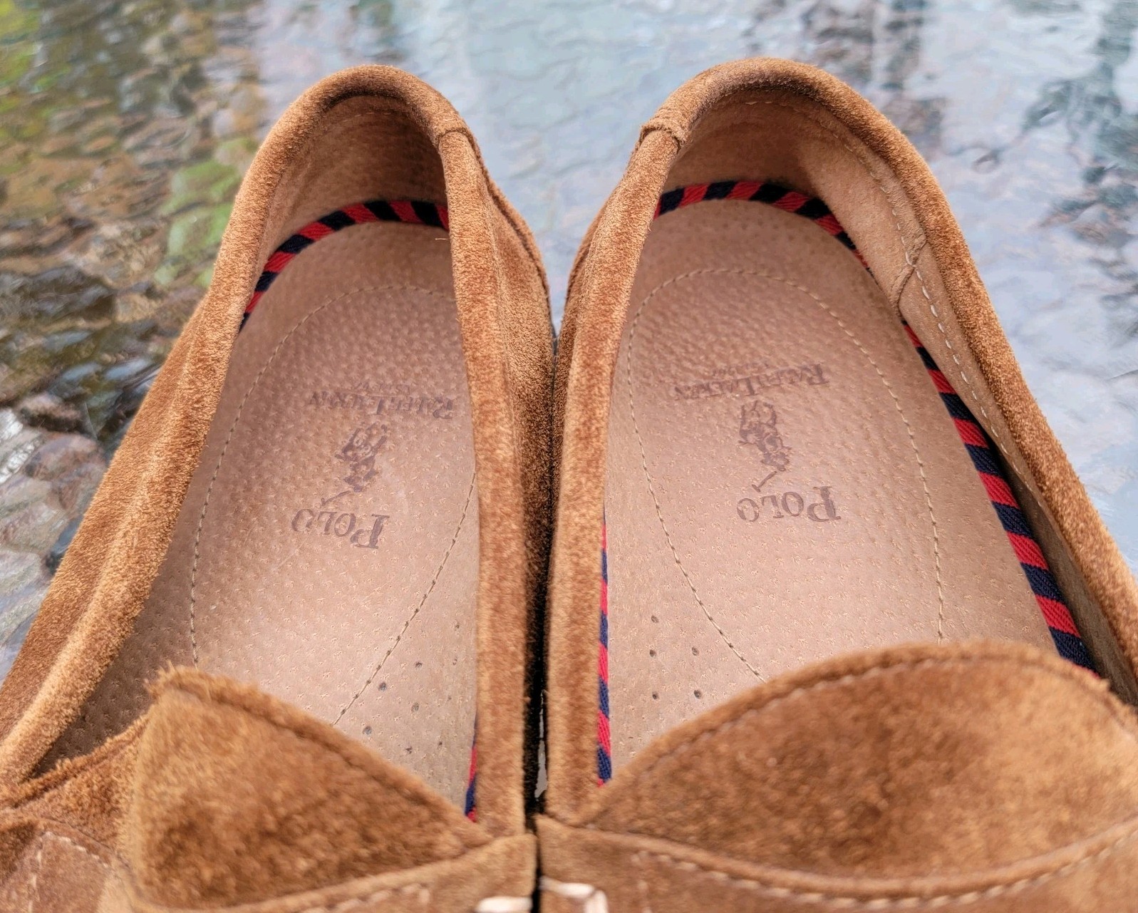 Polo Ralph Lauren Penny Loafers Men’s 9 D Brown Suede Leather Slip On Shoes