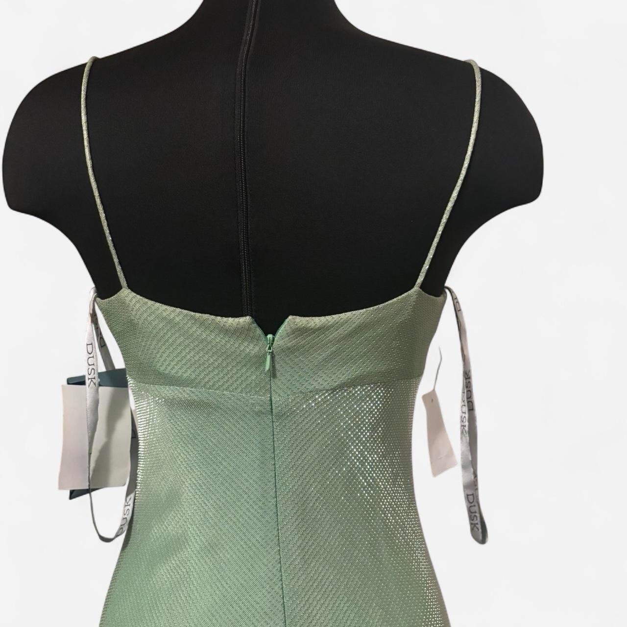 Dusk Women’s Green V-Neck Strappy Long Slip Dress Size 4 Formal Party