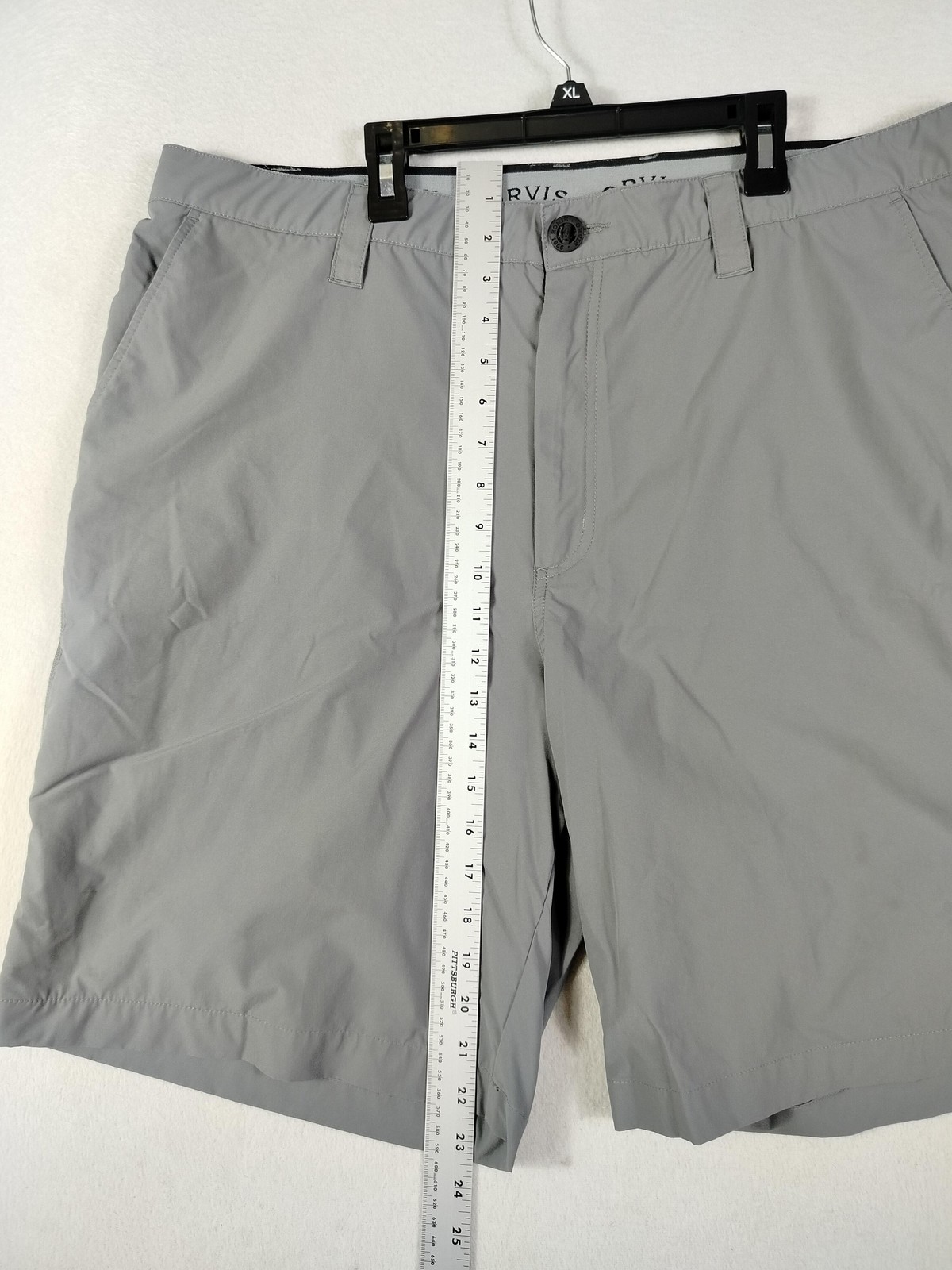Orvis Shorts Mens 40 Gray Stretch Nylon Zip Pocket Hiking Golf Casual Outdoor