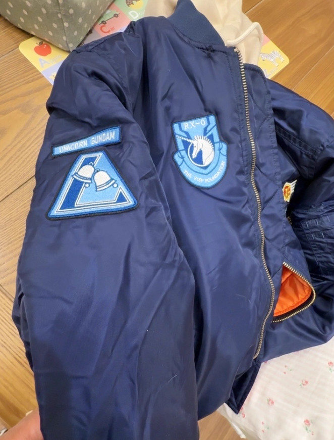 Mobile Suit Gundam Unicorn Flight Jacket MA1 Embroidered Coat Casual Uniform Top