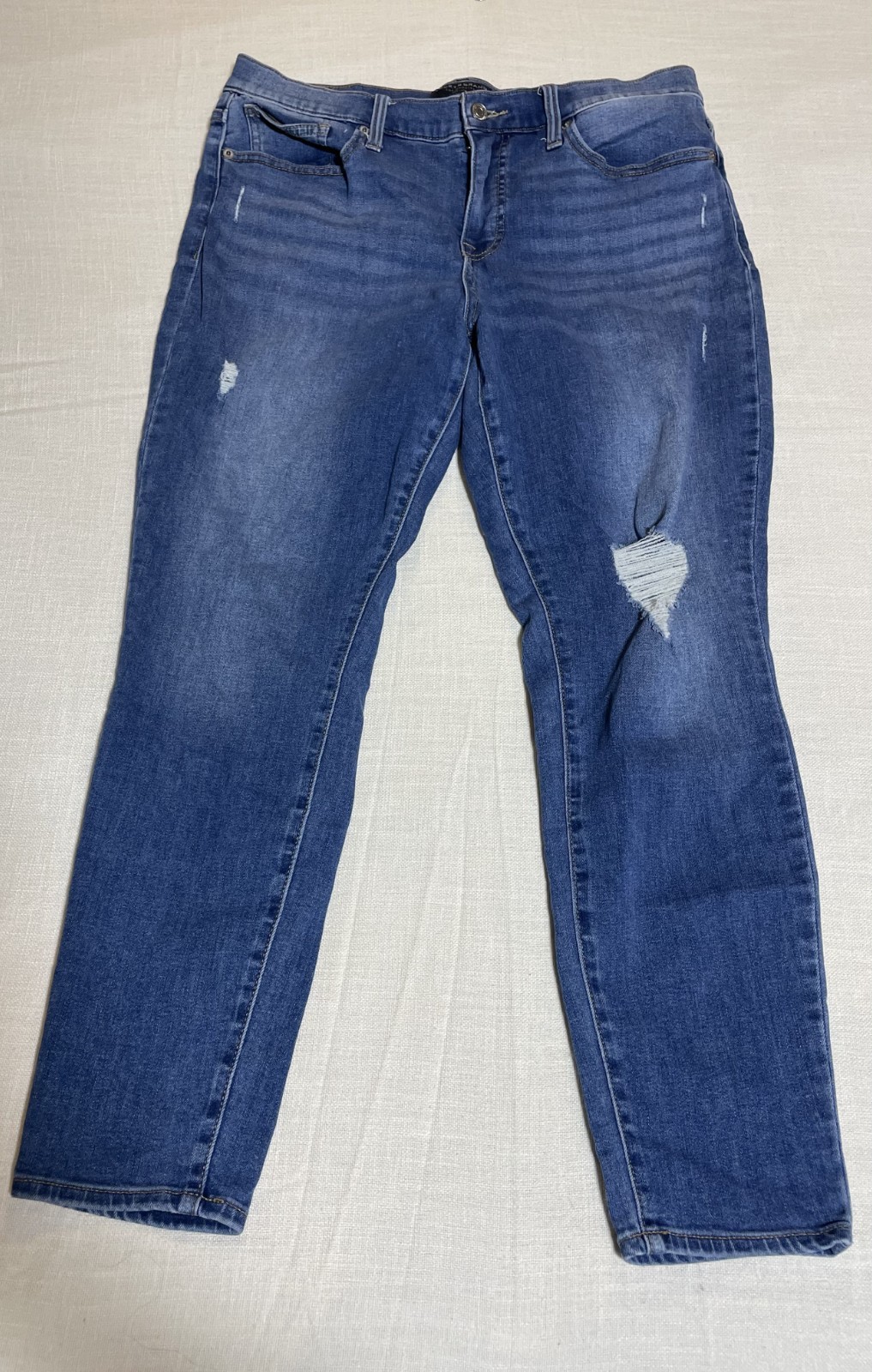 Women’s Lucky Brand Blue Distressed Skinny Jeans (Size 14)