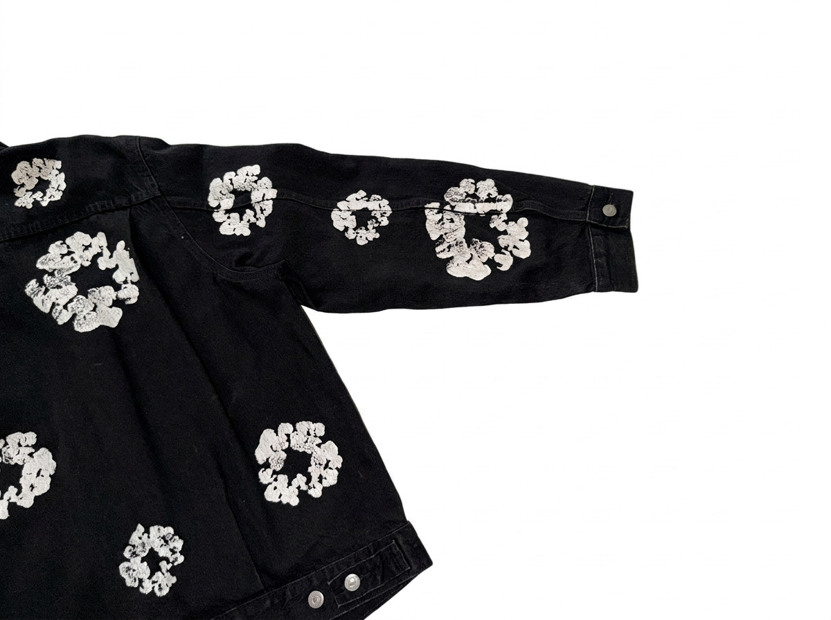 Denim Tears x Levi’s Type II Cotton Wreath Trucker Jacket Black Mens Size XL