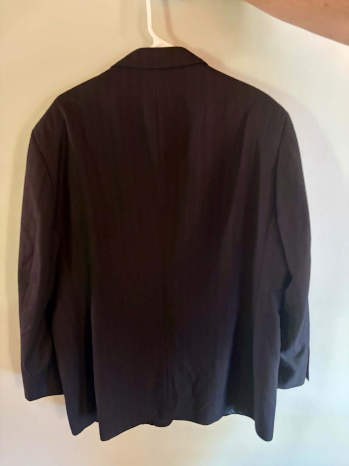 Mazzoni Men’s Black Pinstripe Suit Jacket 48/43R Single-Breasted 3-Button